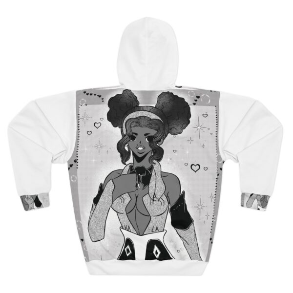 Vintage-Inspired Unisex Pullover Hoodie - Black Queen Graphic Art - Image 2
