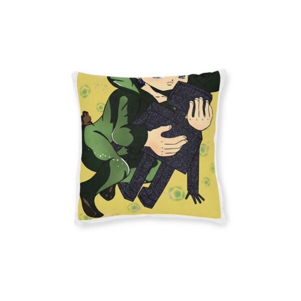 Cute Colourful Frog-Child Anime-Inspired Square Pillow | 12×12" size - Image 2