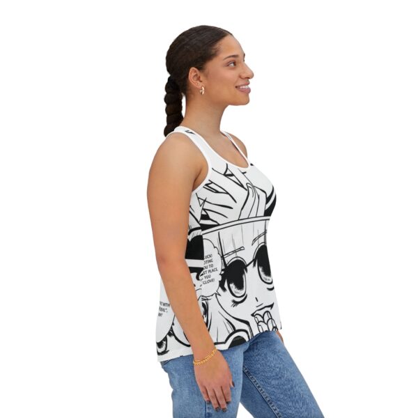 Retro Sleeveless Tank Top featuring Comic Stripes for Women - Image 3