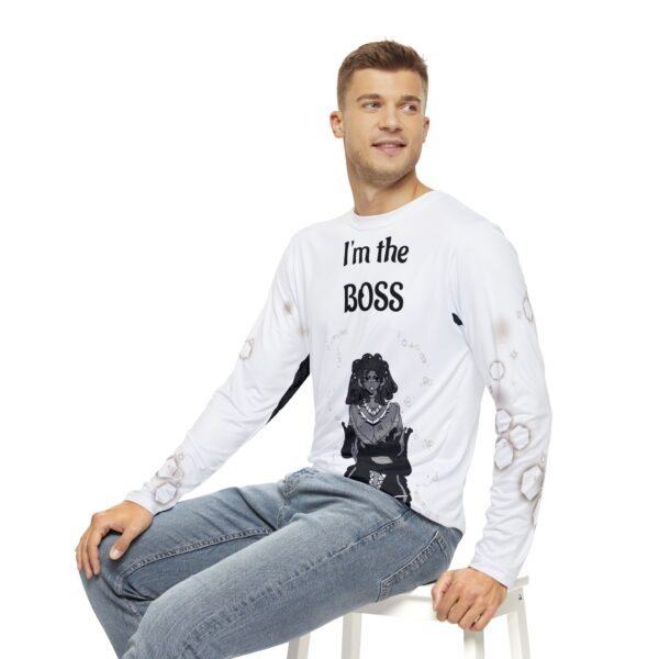 Long Sleeve Shirt for Men with Afro Woman Aesthetic - Image 2