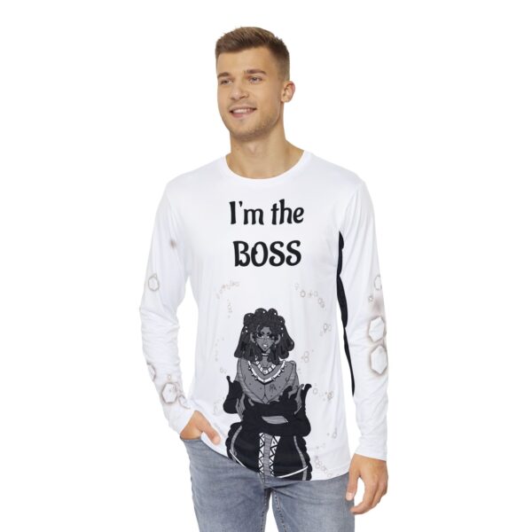 Long Sleeve Shirt for Men with Afro Woman Aesthetic