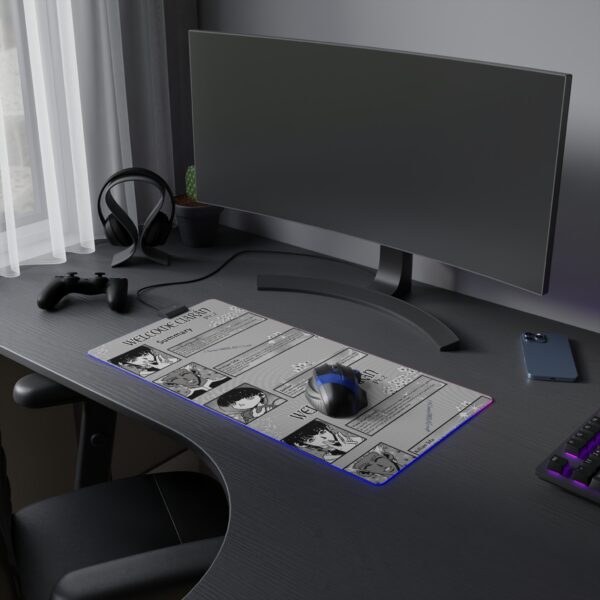 LED Gaming Mouse Pad Manga Panel Design