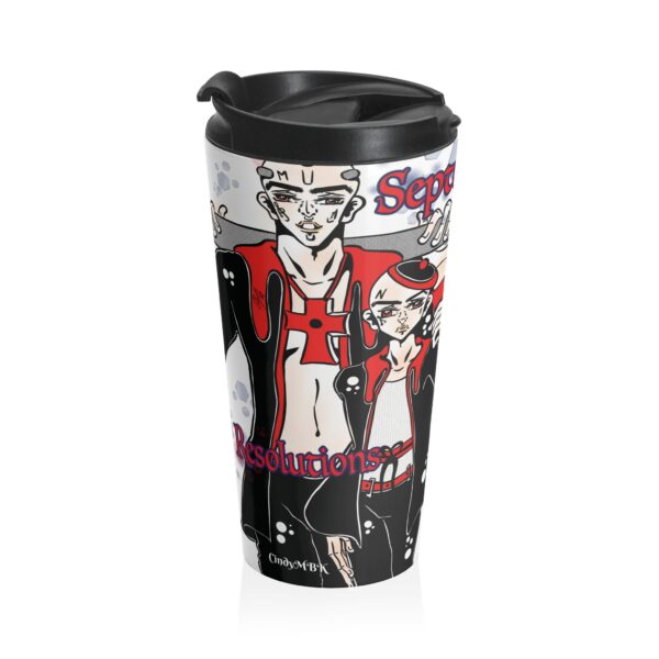 Tumbler with two men in an anime shounen style