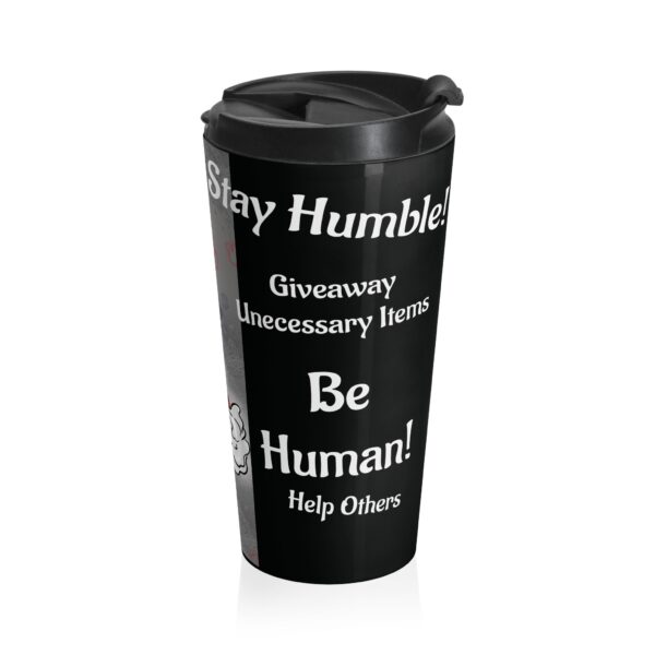 October Stay Humble Black Tumbler with a Motivational Message