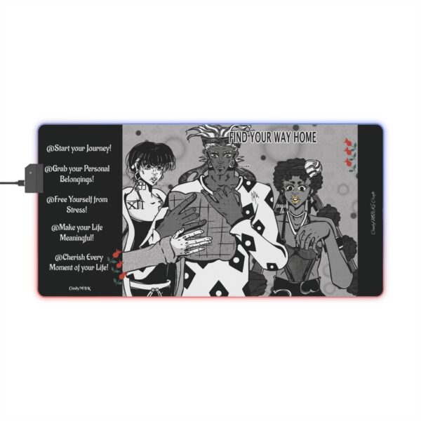 LED Gaming Mouse Pad Manga Panel Design - Image 2