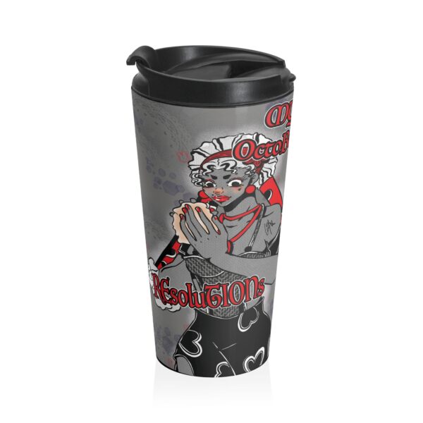 Black Woman crafted on a dark travel mug