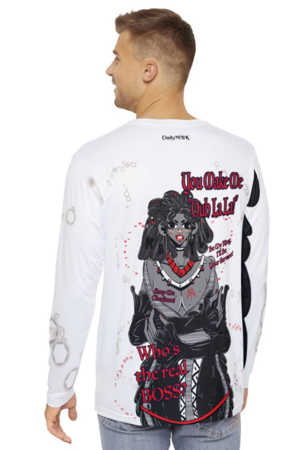 "You Make Me Ouh La La" Long-Sleeved Shirt for Men | Afro Woman Art