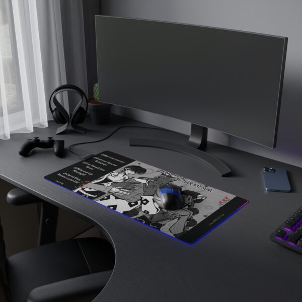 LED Gaming Mouse Pad Manga Panel Design