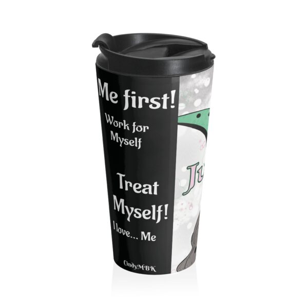 June Treat Myself Travel Mug | Motivational Quotes of the Month | 15oz - Image 2