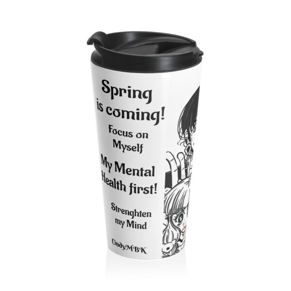 March My Mental Health First Travel Mug | Motivational Quotes of the Month | 15oz - Image 2