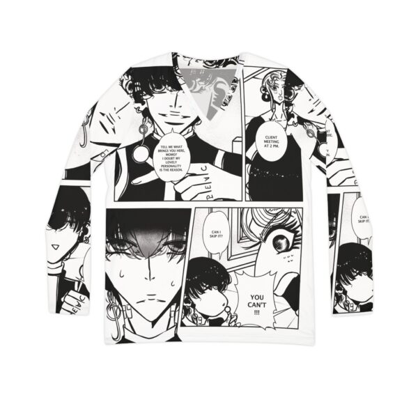 Vintage Top | Long-Sleeved Shirt | Comic Stripe Print for Women - Image 2