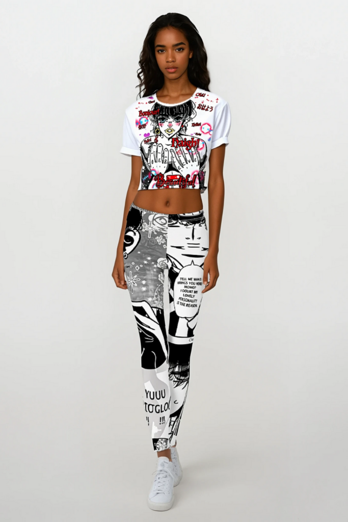 Retro Greetings Crop T-Shirt and Leggings | Summer outfit