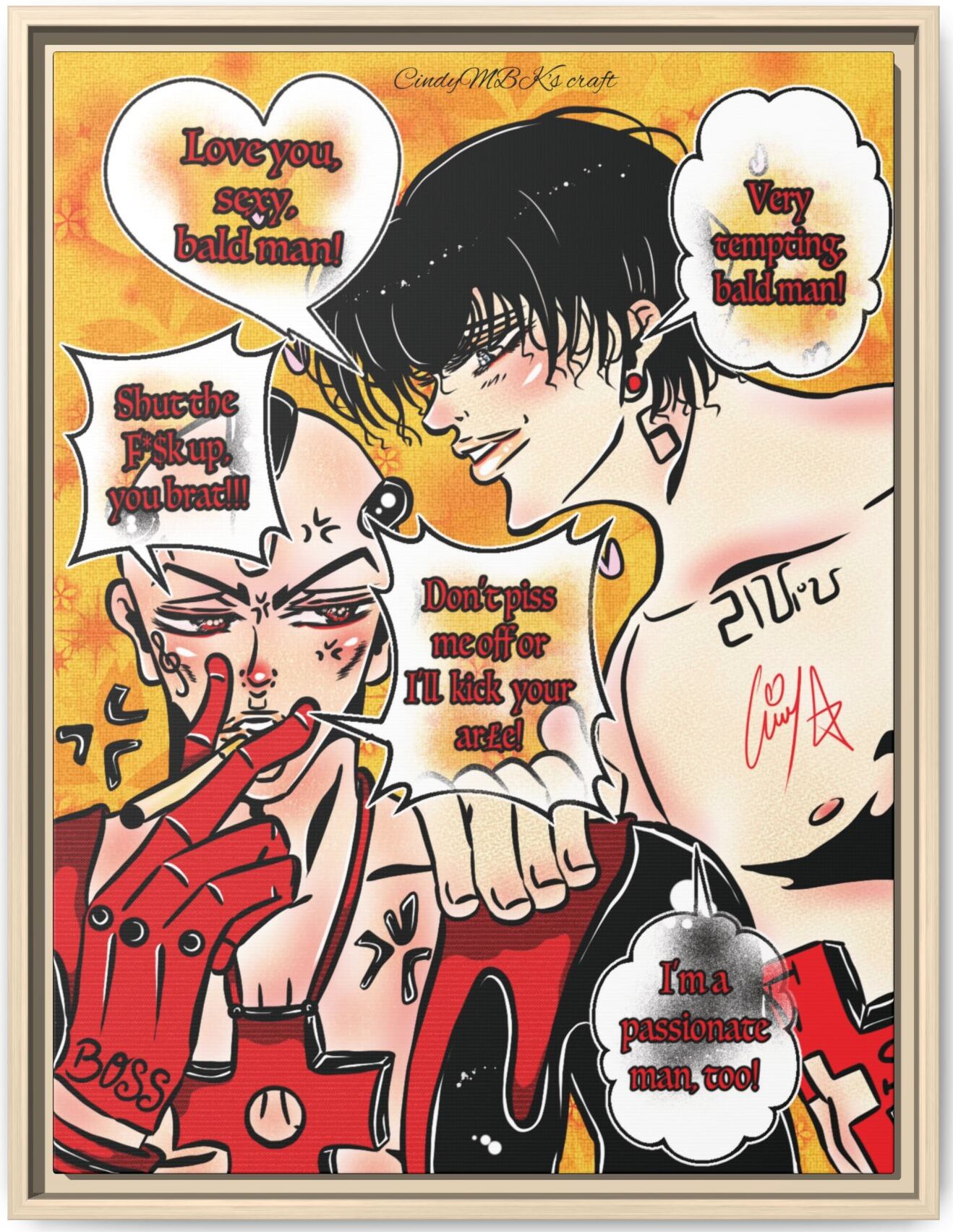 Yuu and M Bickering Canvas - Image 4