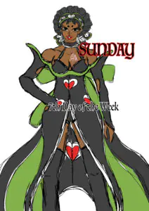 Anime black character with different outfit ideas
