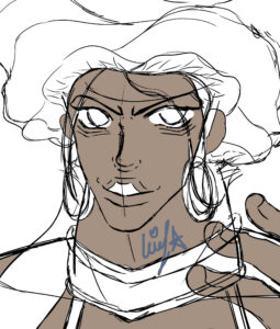 Graphic tablet sketch of a manga original character